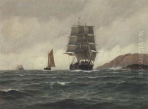 Seilskute, Skoyte Og Dampskip by Zackarais Martin Aagaard