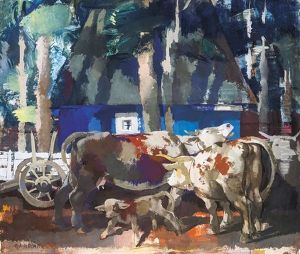 Resting Cows by Vilmos Aba-Novak
