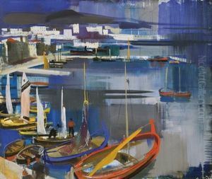 Italian Seaside (mediterranean Harbour) by Vilmos Aba-Novak