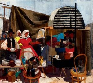 In The Market by Vilmos Aba-Novak