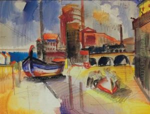 Italian Harbor by Vilmos Aba-Novak