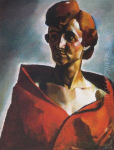 No Pirosban (woman In Red) by Vilmos Aba-Novak