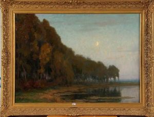 Lever De Lune Sur L'etang