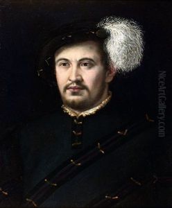Portrait D'homme Au Beret A Plume