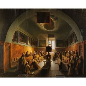 Monaci Nella Certosa Di Padova by Vincenzo Abbati