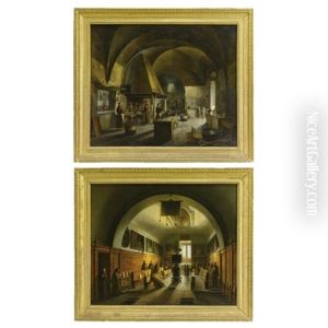 Interni Della Certosa Di Padula (pair) by Vincenzo Abbati