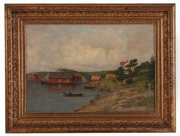 Kystlandskap Med Hus Og Bat - view 1