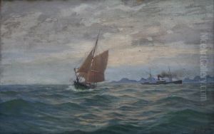 Two Vessels Off A Scandinavian Coast by Martin Aagaard