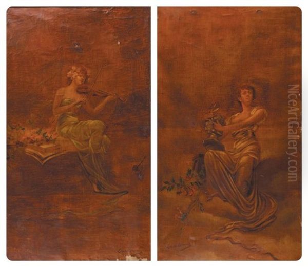Allegorie Des Arts Allegorie De La Musique (pair) - view 1