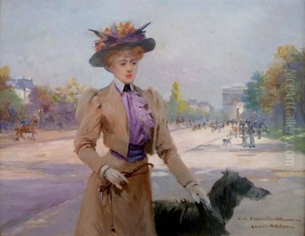 Elegante Et Son Chien, Avenue Foch - view 1