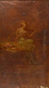 Allegorie Des Arts Et Allegorie De La Musique (pair) by Louise Abbema