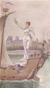 La Ville De Paris Portant Sarah Bernhardt by Louise Abbema