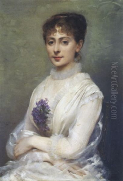Portrait De Mademoiselle Baretta, Societaire De La Comedie Francaise - view 1