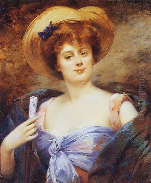 Portrait De Jeune Femme Au Chapeau - view 1