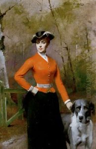 Portrait Of A Young Woman In Her Riding Gear by Louise Abbema