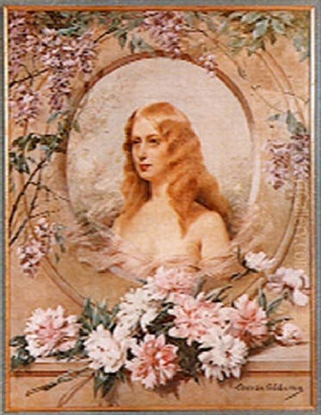 Portrait De Femme Aux Fleurs - view 1