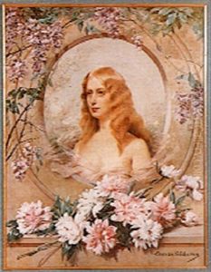 Portrait De Femme Aux Fleurs by Louise Abbema