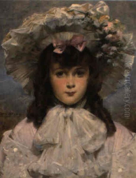 Portrait De Fillette Au Chapeau - view 1
