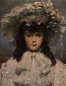 Portrait De Fillette Au Chapeau