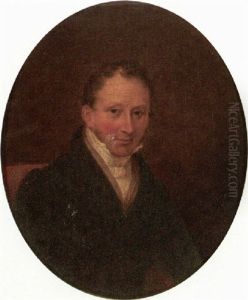 Portrait Of The Artist Wearing A Black Coat by John White Abbott