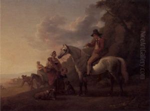 A Horseman With Figures On A Path by John White Abbott