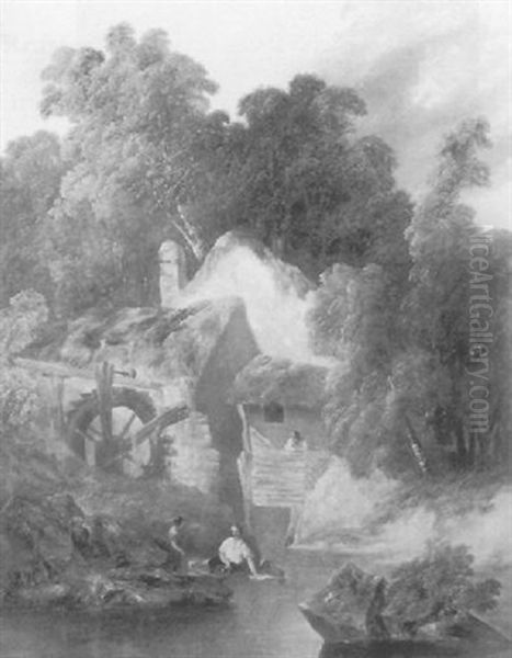 Landscape With Figures By An Old Mill - view 1