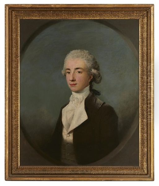 Half Length Portrait Of William Wyndham Later 1st Lord Grenville Feigned Oval, Oil On Canvas - view 1