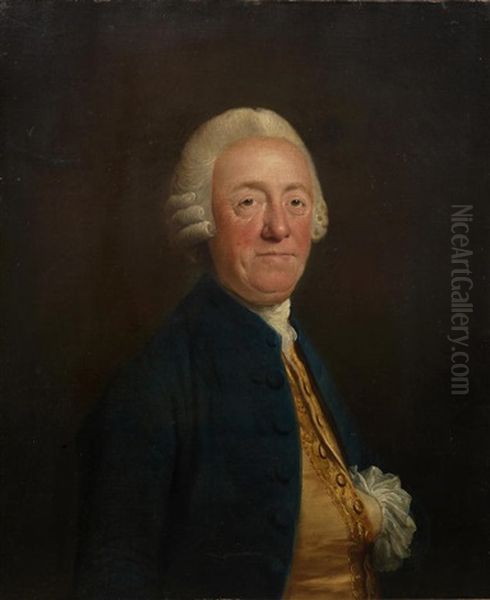 Portrait Of A Gentleman, Half-length, In A Blue Coat And Gold Waistcoat - view 1