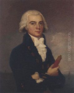 Portrait Of A Young Naval Officer Holding A Telescope by Lemuel-Francis Abbott