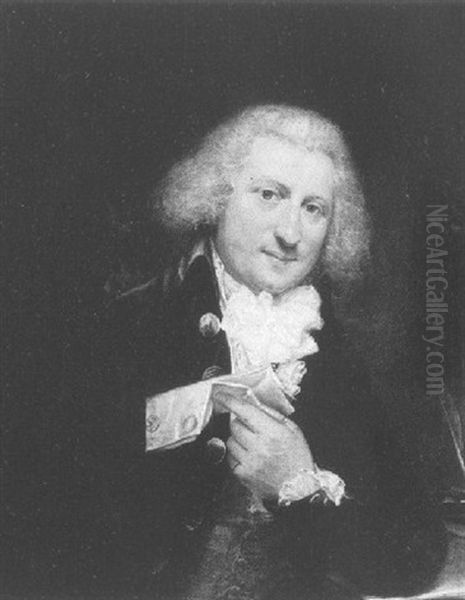 Portrait Of William Waddington, Wearing A Green Coat And White Cravat, Holding A Letter, His Arm Resting On A Desk - view 1
