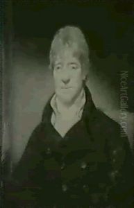 Portrait Of A Gentleman, Seated Half Length, Wearting A White Stock, Striped Waistcoat And Dark Coat by Lemuel-Francis Abbott