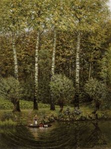 Lessiveuses Au Bord De La Lys by Albijn van der Abeele
