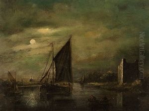 Moonlight Marine by Jacobus Theodorus Abels