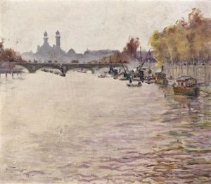 Le Palais Du Trocadero Vu De La Seine by Louis Abel-Truchet