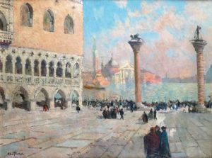 Venise, Rassemblement Sur La Piazzetta by Louis Abel-Truchet