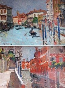 Canaux De Venise (pair) by Louis Abel-Truchet