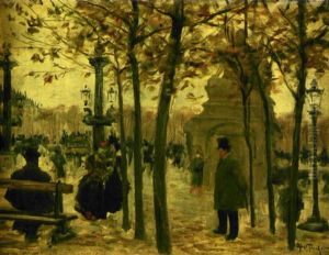 Parisiskt Parkmotiv Med Figurer (place De La Concorde In Paris)