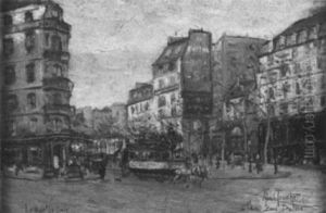 L'omnibus Sur Le Boulevard De Clichy by Louis Abel-Truchet