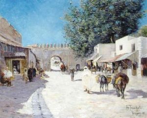 Rue Animee Pres Des Remparts A Tanger