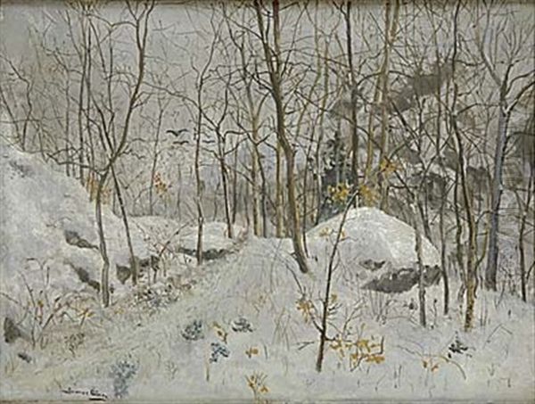 Vinterlandskap Med Krakor - view 1