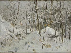 Vinterlandskap Med Krakor by Gunnar Aberg