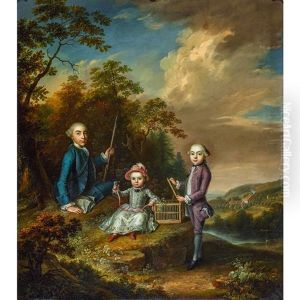 Bildnis Der Drei Sohne Von Niklaus Von Diesbach (1722-1782) by Johann Ludwig Aberli