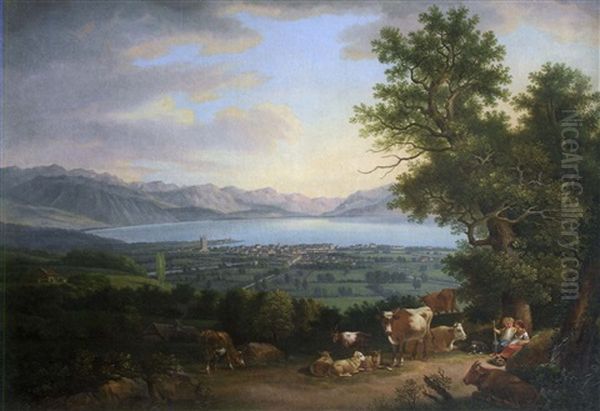 Vachers Pres D'un Lac Suisse (vevey?) - view 1