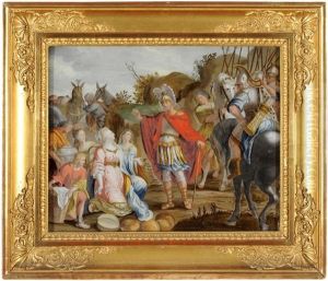 David Und Sein Gefolge Treffen Auf Abigail, Die Demutig Auf Ihre Knie Gefallen Ist