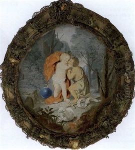 Jesus- Und Johannes-kind In Landschaft by Anna Barbara Abesch