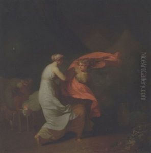 Scene Fra Fjerde Akt Af Voltaires Le Triumvirat, Forestillende Julia Og Fulvia