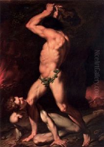 Hercules And Cacus by Nicolaj-Abraham Abilgaard