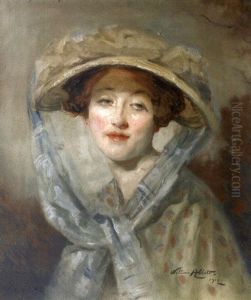 L'elegante Au Chapeau Et Au Ruban Bleu