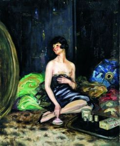 Nu Aux Porcelaines Orientales by William Ablett