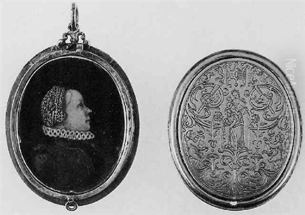 A Noblewoman (madelena Calendrini?) In Black Dress With High White Ruff - view 1